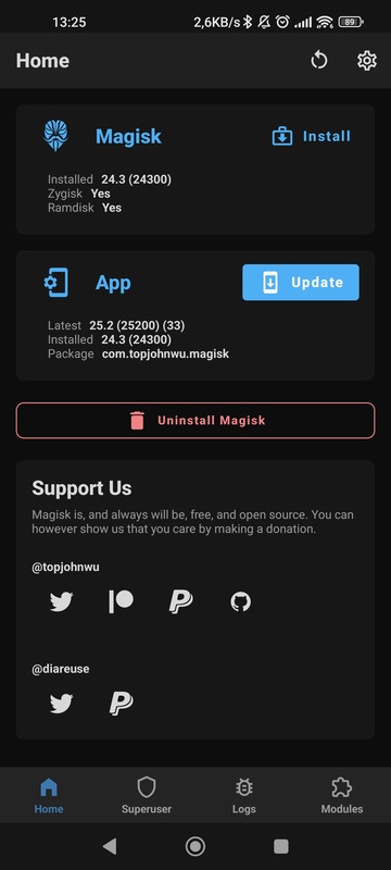 Magisk Manager 65207f96 APK for Android Screenshot 1
