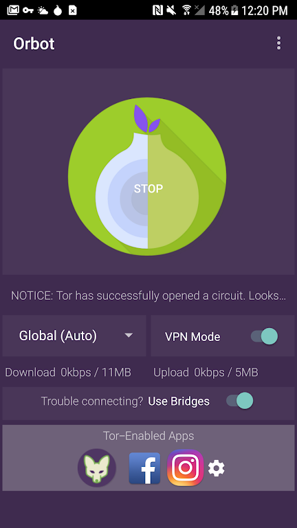Orbot: Tor on Android 17.1.1-RC-1-tor-0.4.8.7 APK for Android Screenshot 1