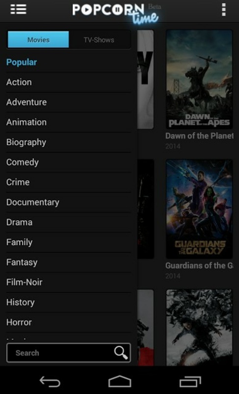 Popcorn Time 3.6.10 APK for Android Screenshot 1