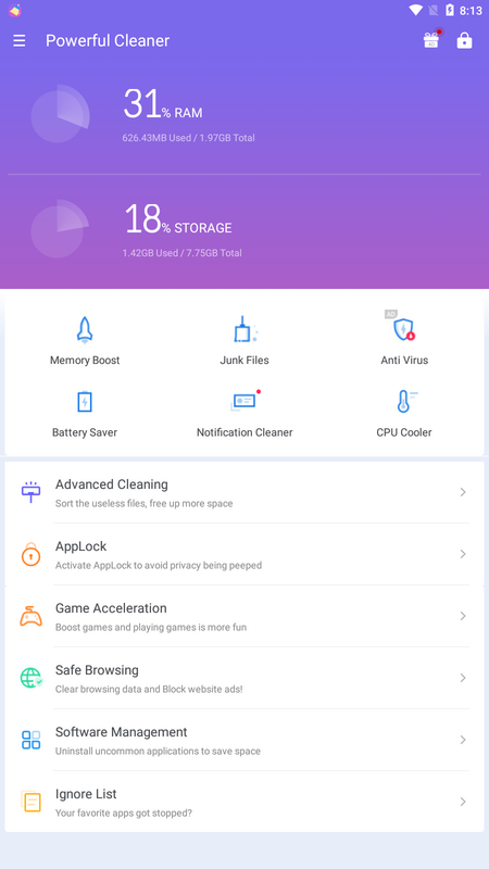 Powerful Cleaner 3.1.14 APK feature