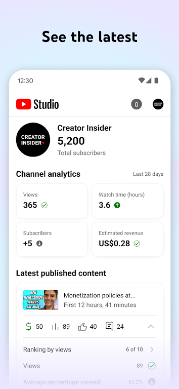 YouTube Studio 24.01.000 APK feature