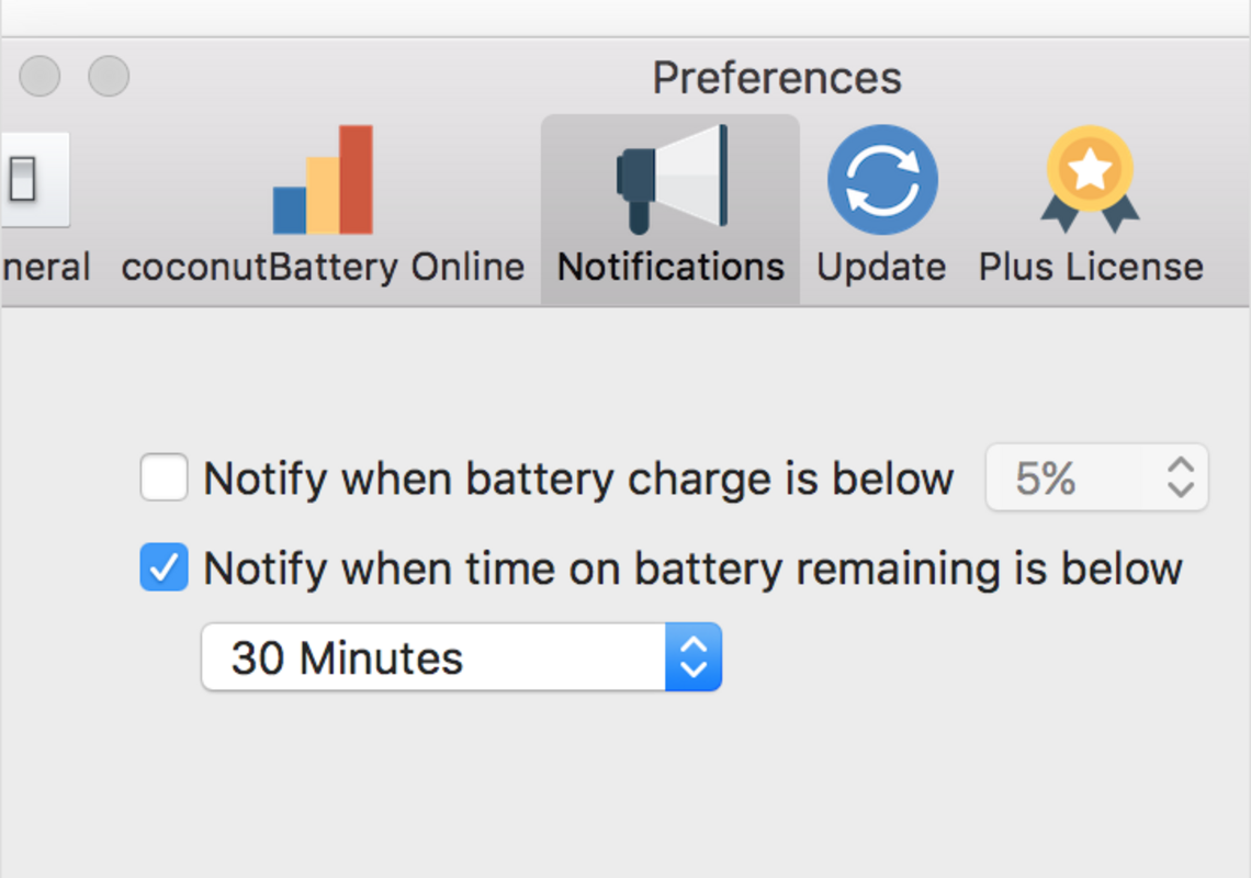 coconutBattery 3.9.14 feature