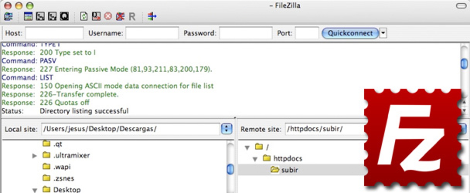 FileZilla 3.66.4 for Mac Screenshot 1