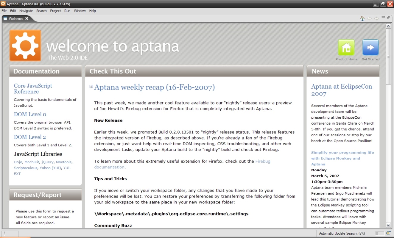 Aptana 3.7.2 feature