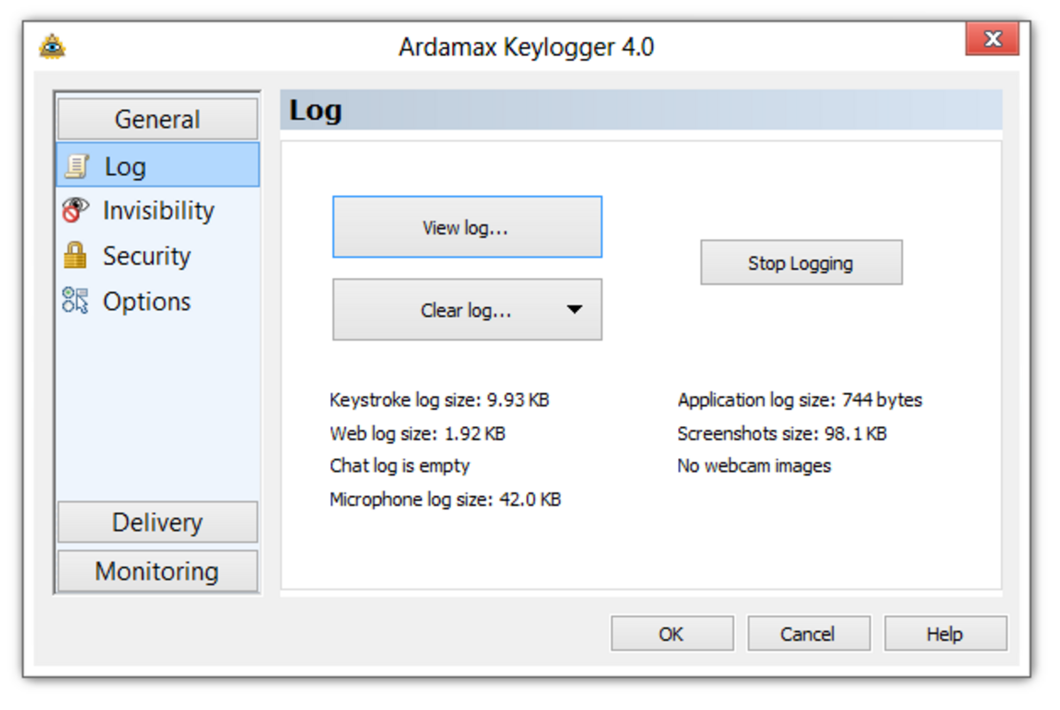 Ardamax Keylogger feature
