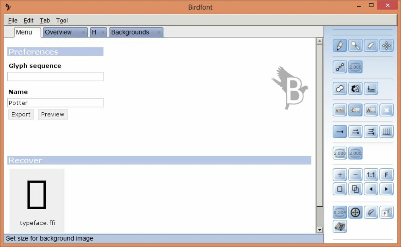 Birdfont 5.9.2 for Windows Screenshot 1