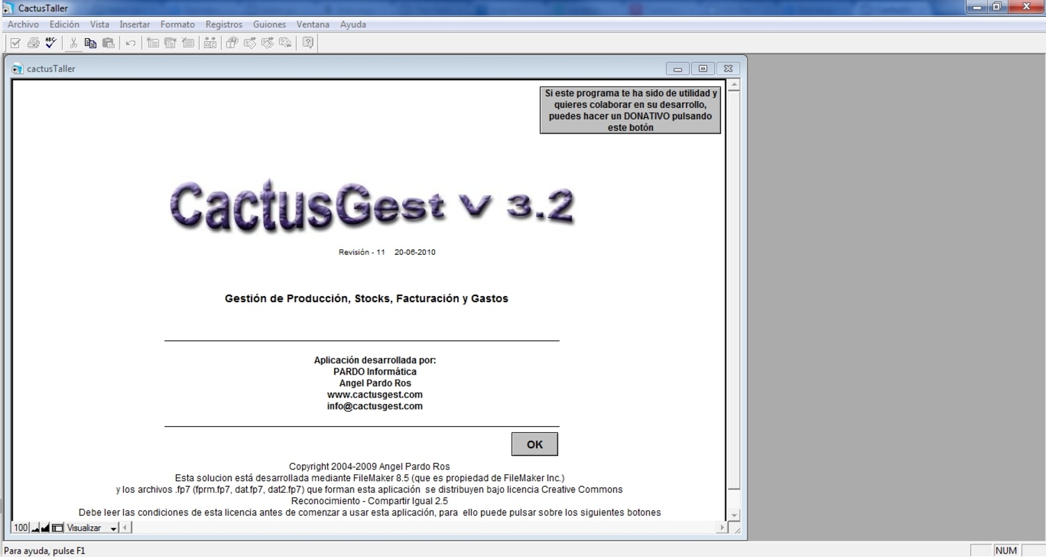 CactusGest Taller Mecanico 17.6 for Windows Screenshot 1