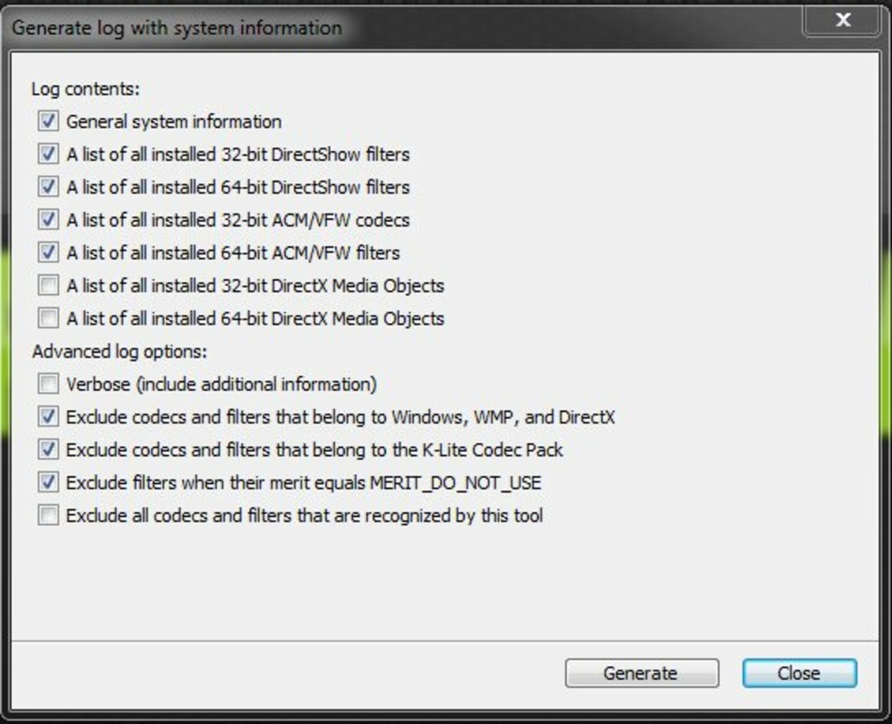 K-Lite Codec Tweak Tool 6.7.1 for Windows Screenshot 2