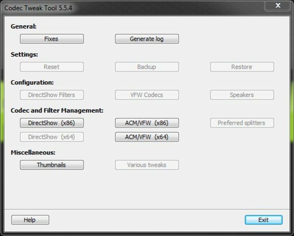 K-Lite Codec Tweak Tool 6.7.1 for Windows Screenshot 6