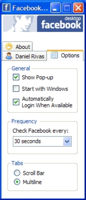 Facebook 1.0b for Windows Screenshot 1