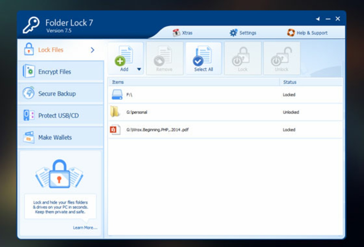 Folder Lock 7.9.0 for Windows Screenshot 1