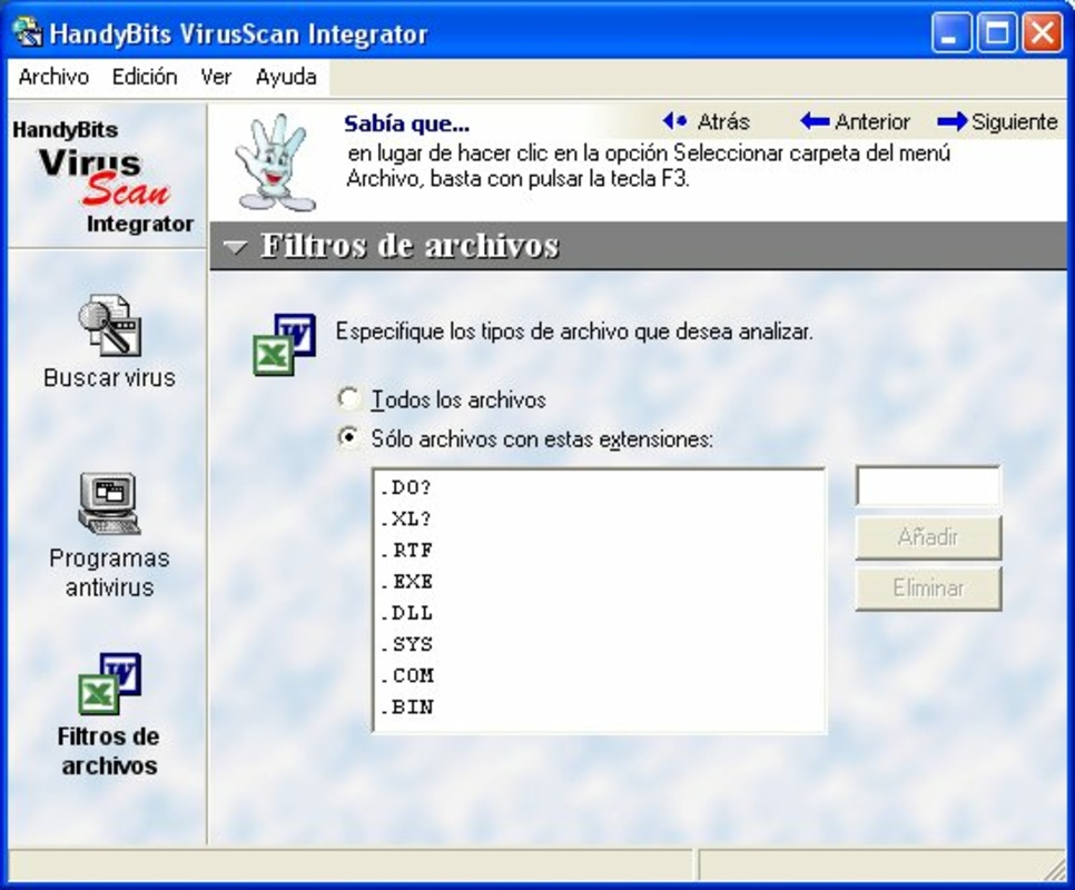 HandyBits VirusScan Integrator 5.5.0.207 feature