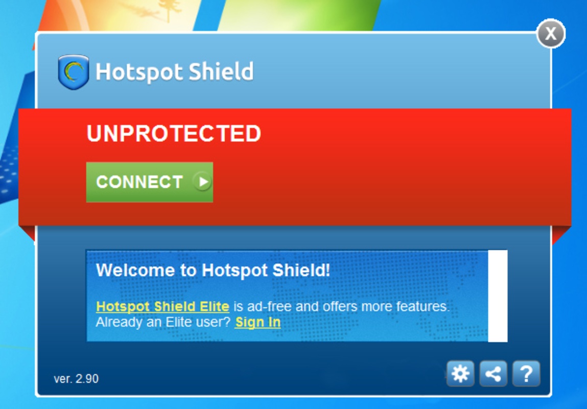 Hotspot Shield 12.5.1 for Windows Screenshot 1