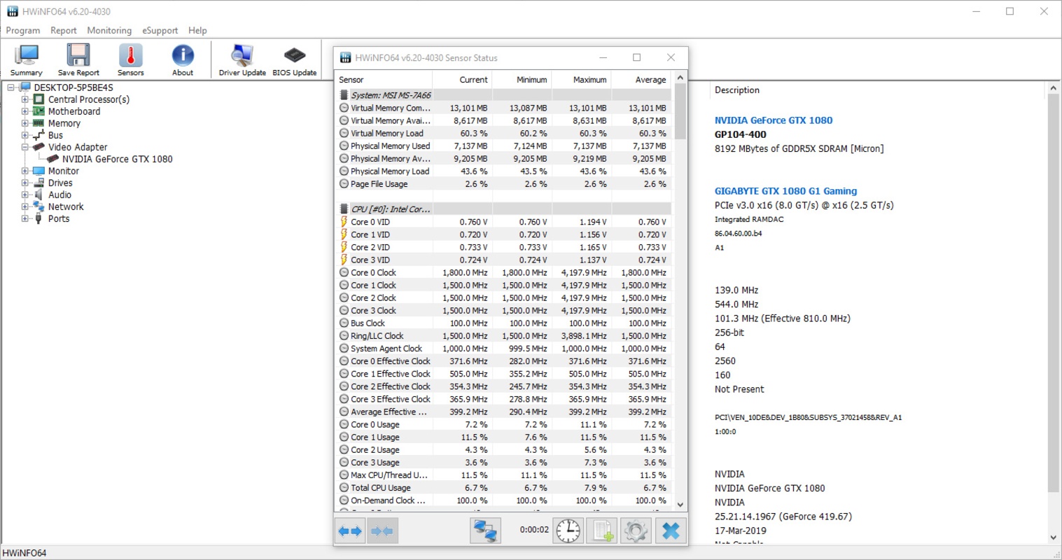 HWiNFO Portable 7.68 for Windows Screenshot 1