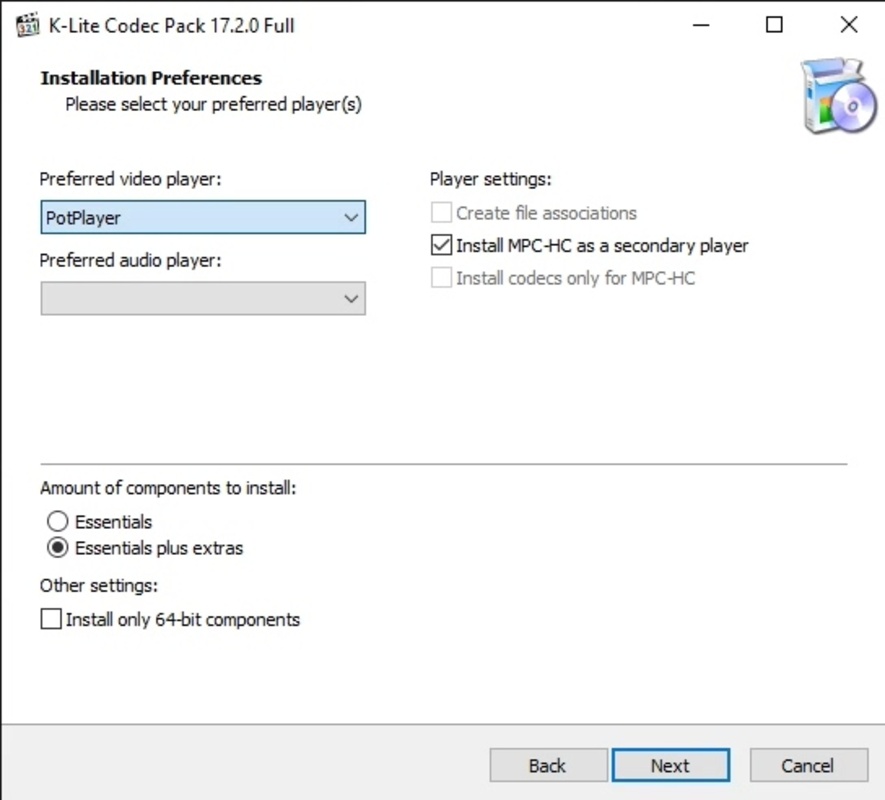 K-Lite Codec Pack (Full) 18.0.5 feature