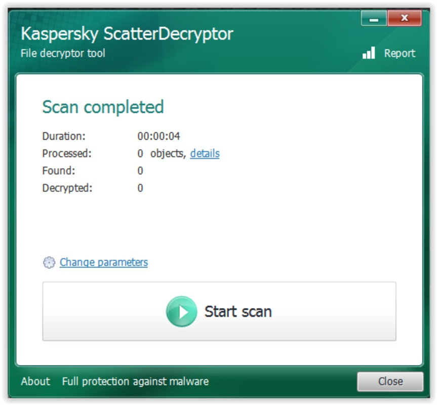 Kaspersky ScatterDecryptor 1.0.0.0 feature