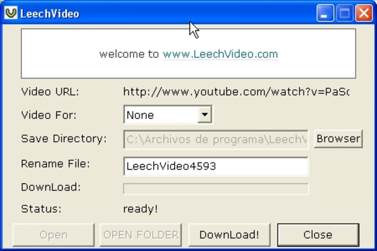 LeechVideo Convertor 1.0 feature