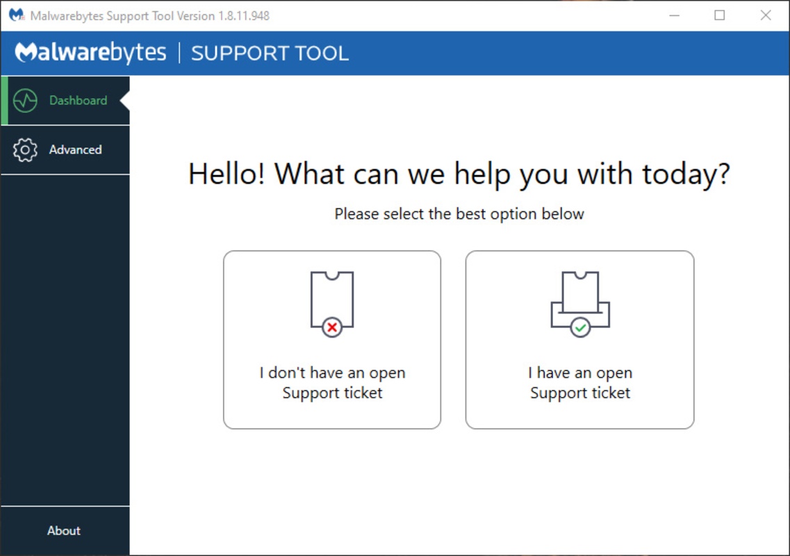 Malwarebytes Support Tool 1.9.7.1002 feature