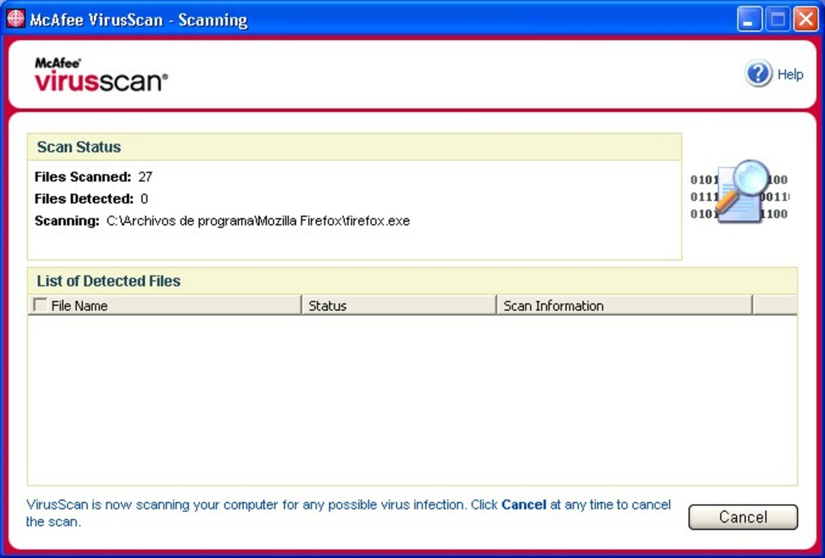 McAfee VirusScan 10.0.25 for Windows Screenshot 1