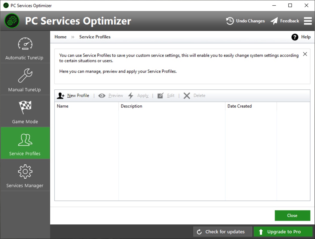 PC Services Optimizer 4.2.1422 feature