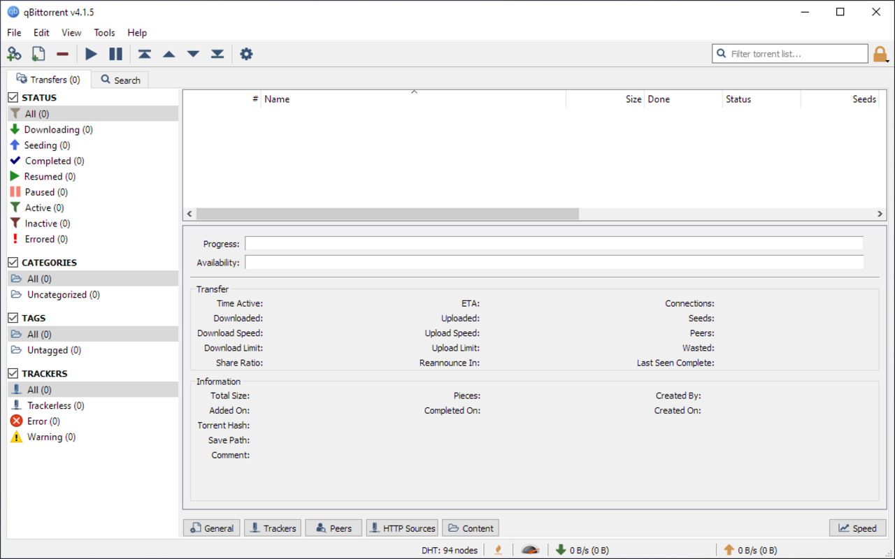 qBittorrent 4.6.3 for Windows Screenshot 1