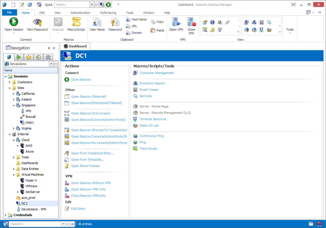 Remote Desktop Manager 2023.3.36.0 for Windows Screenshot 1