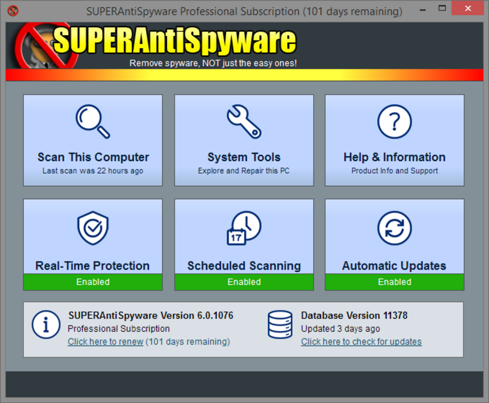 SuperAntiSpyware 10.0.1260 for Windows Screenshot 1