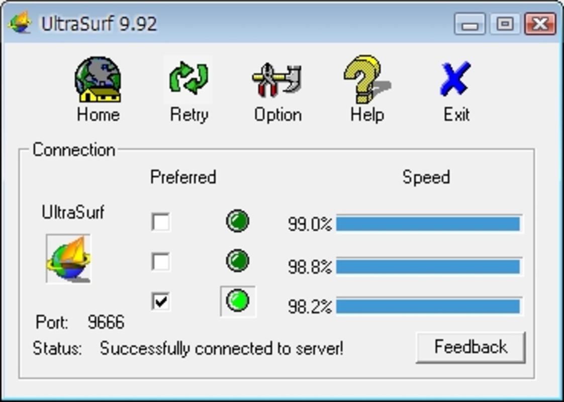 UltraSurf 1.0 for Windows Screenshot 1