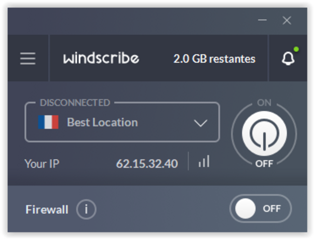 Windscribe VPN 2.7.14 for Windows Screenshot 1